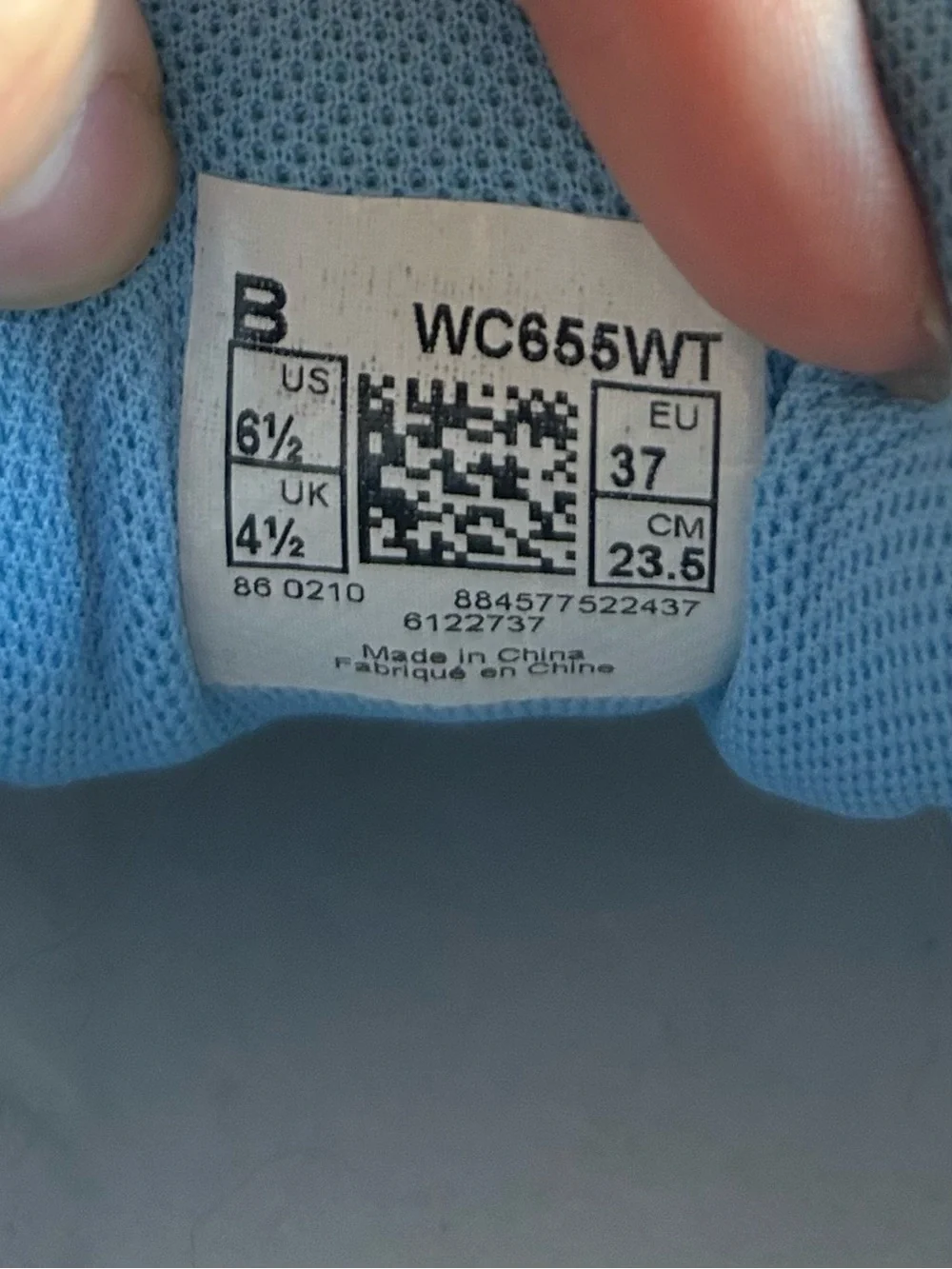 New Balance Women’s 655 WC655WT White Blue Tennis Court Shoes Sneakers 6.5